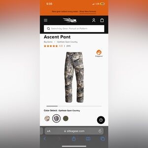 Sitka Gear Open Country Ascent Pants